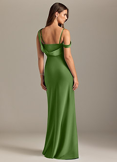 Azazie Madelyn Brudtärnklänningar Klä av Sjöjungfru i Stretch Satin Ena axeln Basilika Konvertibel image2