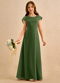 Azazie Kittie Girls Formal Flower Girl Klänningar Klä A-Line i Chiffong image1