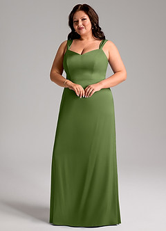 Azazie Denice Bridesmaid Dresses Juniper Sheath Pleated Stretch Satin Dress image6
