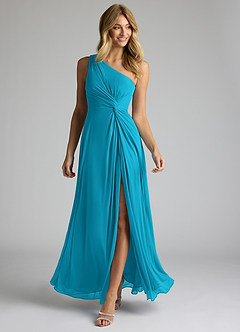 Azazie Brooke Abiti da Damigella Abito A-Line in Maglia Monospalla Giada image2