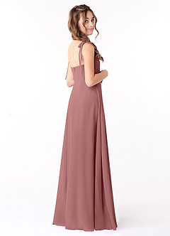 Azazie Rosey Junior A-Linie Herzausschnitt Chiffon Kleid Wüstenrose image2