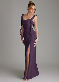 Azazie Jessamine Bridesmaid Dresses Plum Mermaid Corset Chiffon Dress image6
