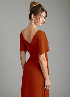 Azazie Ambrosia Bridesmaid Dresses Paprika A-Line Pleated Chiffon Dress image7