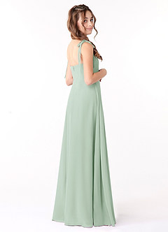 Azazie Rosey Junior Agave A-Line Sweetheart Neckline Chiffon Dress image2