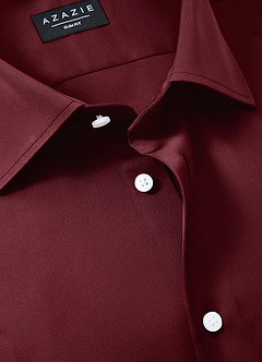 front Julian Cabernet Stretch Satin Dress Shirt