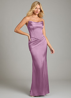 Azazie Sorrel Bridesmaid Dresses Wisteria Mermaid Strapless Stretch Satin Convertible Dress image6