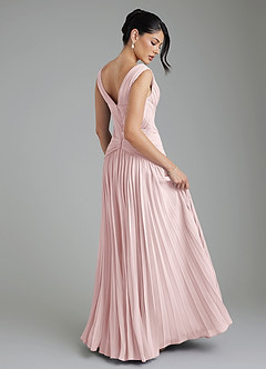 Azazie Kima Bridesmaid Dresses Blushing Pink A-Line Pleated Chiffon Dress image8