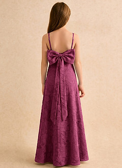 Azazie Jaella Girls Formal Abiti da Ragazza di Fiori Abito A-Line in Burnout Floreale Plissettato Gelso image1