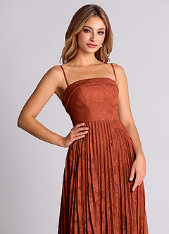 Azazie Mariana Bridesmaid Dresses Auburn A-Line Strapless Floral Burnout Convertible Dress image2