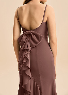 Azazie Lioren Junior Espresso Mermaid Bow Chiffon Dress image6