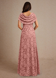 Azazie Branford Mother of the Bride Dresses Rosette A-Line Pleated Floral Burnout Dress image3