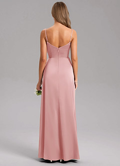 Azazie Azuree Brudtärnklänningar Klä av A-Linje i Stretch Satin Plisserad Puderrosa image2