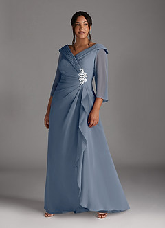 Azazie Jaycee Kleider für die Brautmutter A-Linie Chiffon Kleid Zwielichtviolett image7