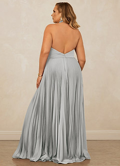 Christian Siriano Bridal for Azazie 1007 Brautjungfernkleider A-Linie Plissee Stretch-Satin Kleid Silber image11