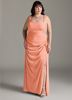 Azazie Jesaphine Bridesmaid Dresses Sunset Sheath Bow Chiffon Dress image8