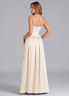 Azazie Kirby Final Sale White Alabaster A-Line Stretch Satin Dress image5