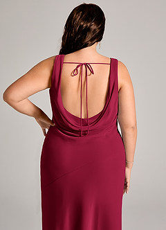 Azazie Rylina Bridesmaid Dresses Burgundy Mermaid Pleated Chiffon Dress image12