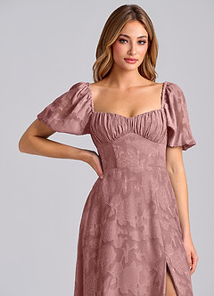 Azazie Mirian Suknie dla druhen Linia A Dekolt w kształcie serca Kwiatowe wypalenie Do ziemi Sukienka image7