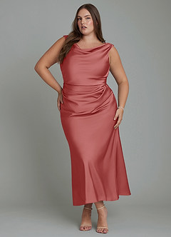 Azazie Kieryn Final Sale Dusty Sage Mermaid Pleated Stretch Satin Dress image6