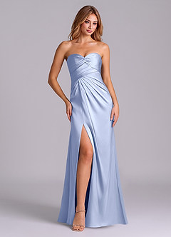 Azazie Sabrine Final Sale Ice A-Line Sweetheart Neckline Stretch Satin Dress image1