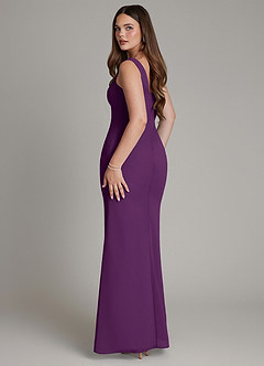 Azazie Hadley Bridesmaid Dresses Grape Mermaid Pleated Chiffon Dress image5