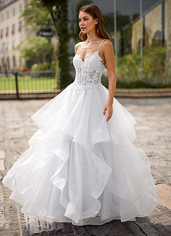 Spitze Wit Doorschijnende kanten galajurk image6