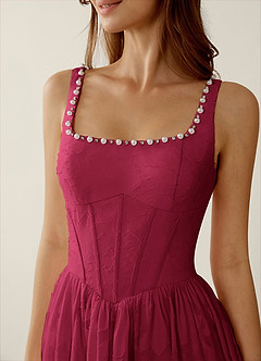 Megan Merlot Lace A-line Prom Dress image6