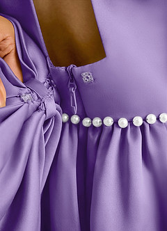 Azazie Daisies Flower Girl Dresses Tahiti Ball-Gown Bow Matte Satin Dress image8
