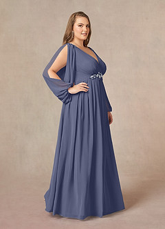 Azazie Gypsy Abiti per la Madre della Sposa Abito A-Line in Chiffon con Scollo a V e Paillettes Stormy image9