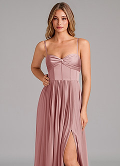Azazie Akiko Bridesmaid Dresses Dusty Rose A-Line Sweetheart Neckline Stretch Satin Dress image8