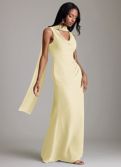 Azazie Linelle Essayer des robes à la maison Robe Sirène en Mousseline de soie Plissée Bourgogne image8