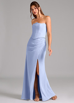 Azazie Jenine Bridesmaid Dresses Ice Mermaid Strapless Chiffon Dress image4