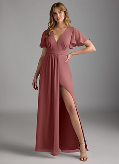 Azazie Zaniah Bridesmaid Dresses Amethyst A-Line Chiffon Dress image4