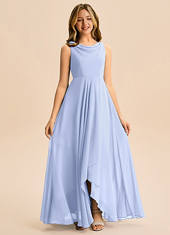 Azazie Mannie Junior Ice A-Line Pleated Chiffon Dress image3