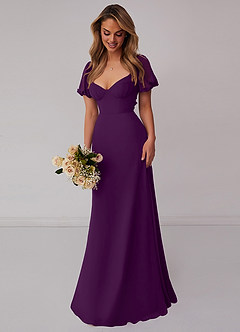 Barbie ♥ Azazie Bridesmaid Dresses Grape A-Line Pleated Chiffon Dress image6