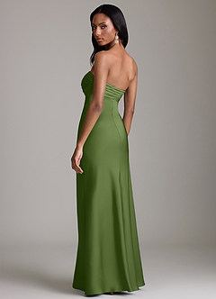 Azazie Saylor Brudtärnklänningar Klä av Sjöjungfru i Stretch Satin Axelbandslös Enbärsgrön image5