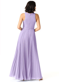 Azazie Lindie Bridesmaid Dresses Lilac A-Line Scoop Pleated Chiffon Dress image2
