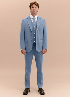 front William Stoffig Blauw 3-delig pak