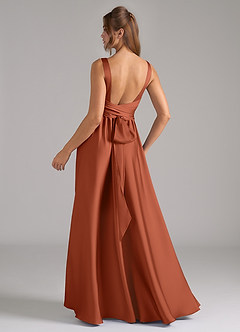 Azazie Kora Brautjungfernkleider A-Linie Plissee Stretch-Satin Kleid Zedernrose image6