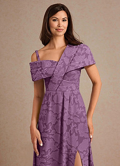 Azazie Milton Mother of the Bride Dresses Wisteria A-Line Pleated Floral Burnout Dress image7