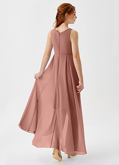Azazie Lizette Junior Cedar Rose A-Line Pleated Chiffon Dress image2