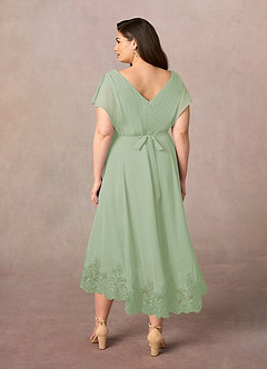 Azazie Palana Mother of the Bride Dresses Dusty Sage A-Line Lace Chiffon Dress image9