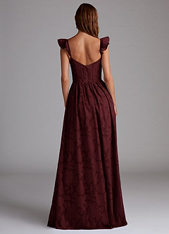 Azazie Denisse Robes de demoiselle d'honneur Robe Trapèze en Blumen-Burnout Rayé Cabernet image3