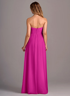Azazie Joni Bridesmaid Dresses Fuchsia A-Line Strapless Chiffon Convertible Dress image5