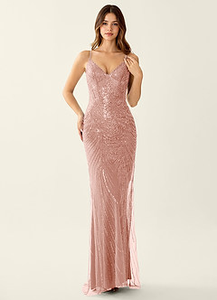dusty pink sequin bridesmaid dresses Magnolia Sequins Mermaid Maxi Dress Formal dress