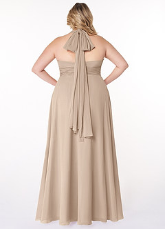 Azazie Fifi Bridesmaid Dresses Taupe A-Line Strapless Chiffon Convertible Dress image13