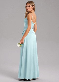 Azazie Azuree Brudtärnklänningar Klä av A-Linje i Stretch Satin Plisserad Molnblått image7