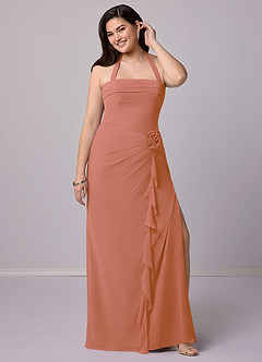 Barbie ♥ Azazie 신부 들러리 드레스 쉬스 쉬폰 플로어 길이 드레스 image12