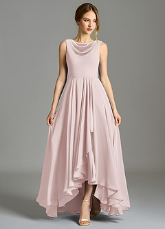 Azazie Wonderland Bridesmaid Dresses Blushing Pink A-Line Pleated Chiffon Dress image4