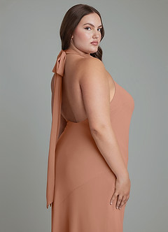Azazie Velli Bridesmaid Dresses Bronzer Mermaid High Neck Chiffon Dress image14